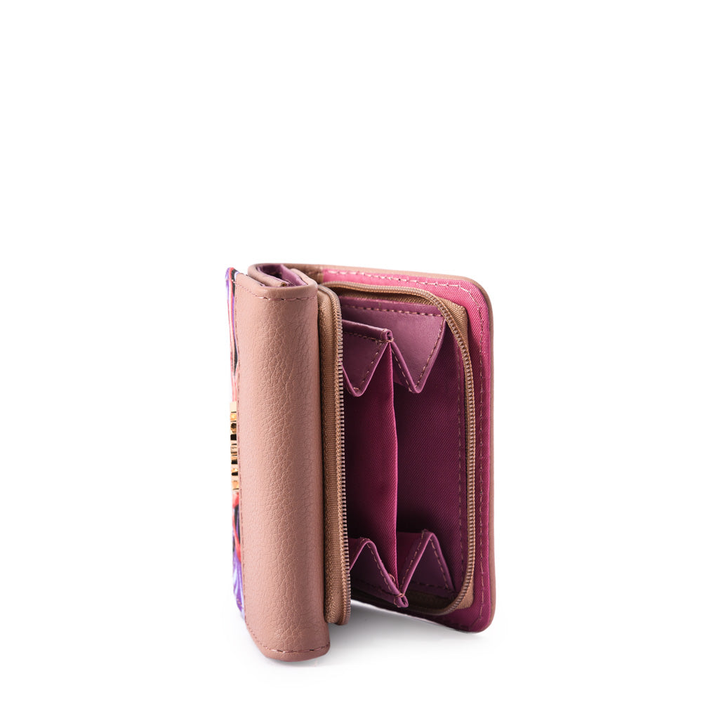 Billetera Cierre Exterior Pequeña Animalia Rosa Viejo – Amphora Chile