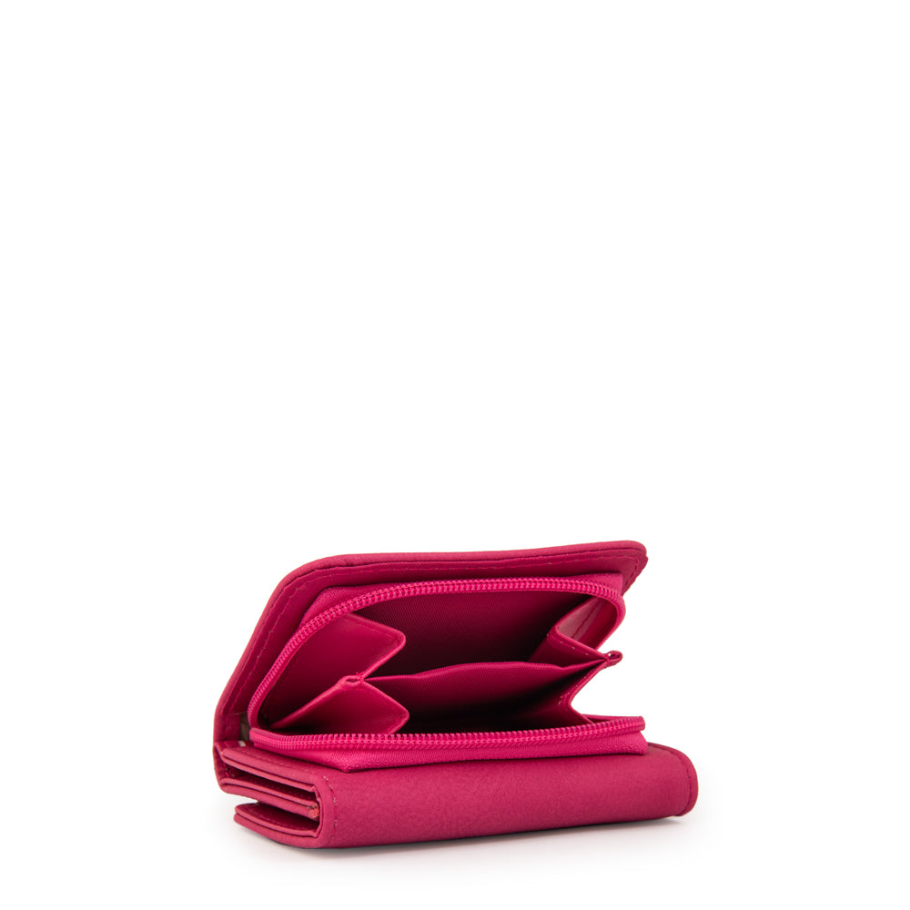 Billetera con cierre exterior catriel pequeña fucsia