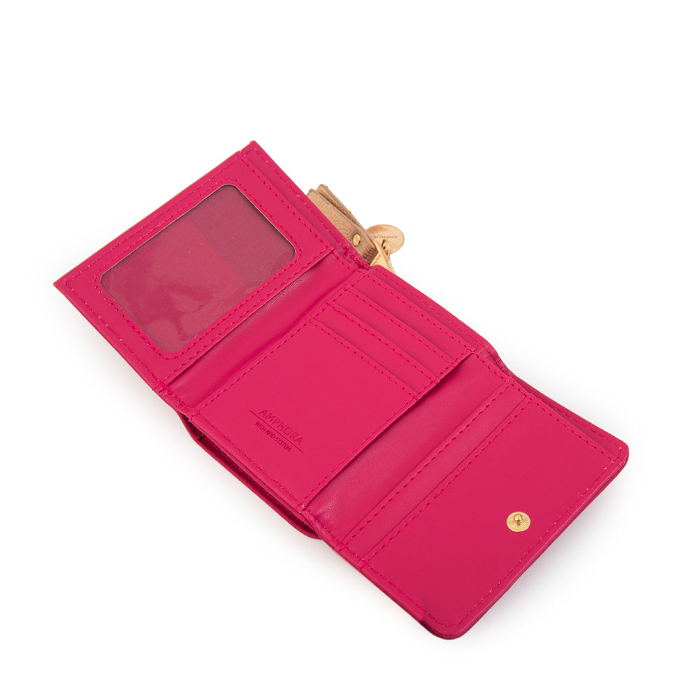 Billetera con cierre exterior catriel pequeña fucsia