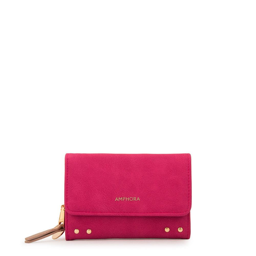 Billetera con cierre exterior catriel mediana fucsia