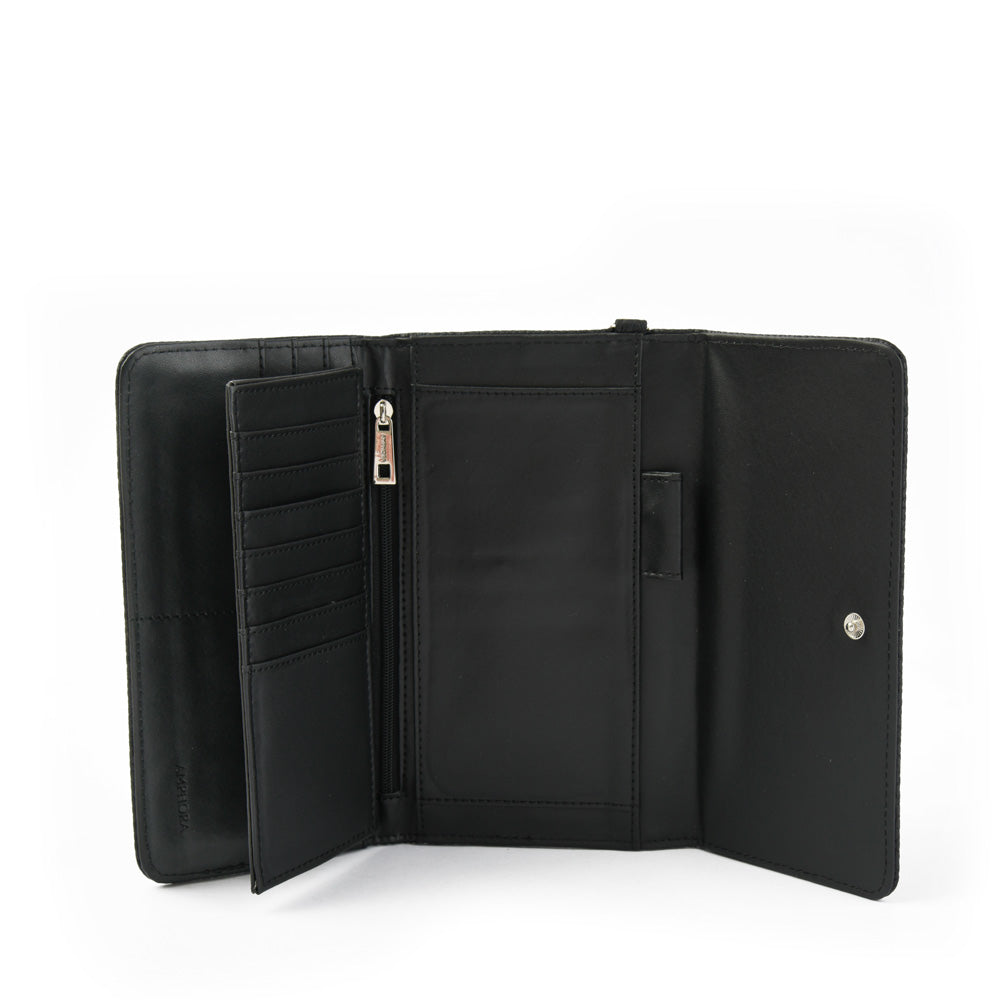 amphora neya chequera con flap negro