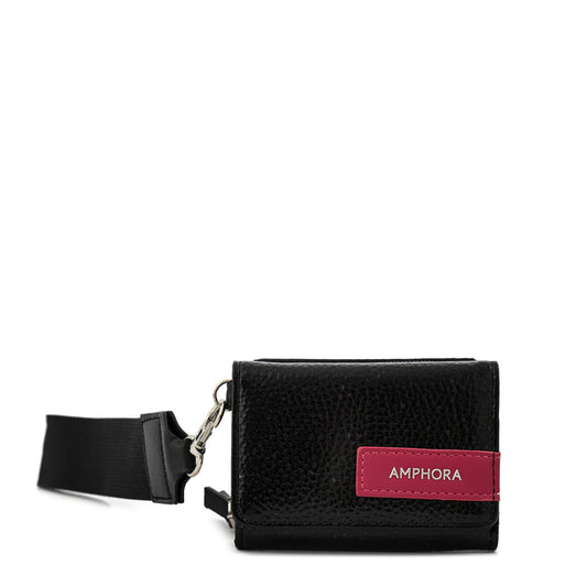 Billetera Pequeña Cierre Exterior Metallique Negro