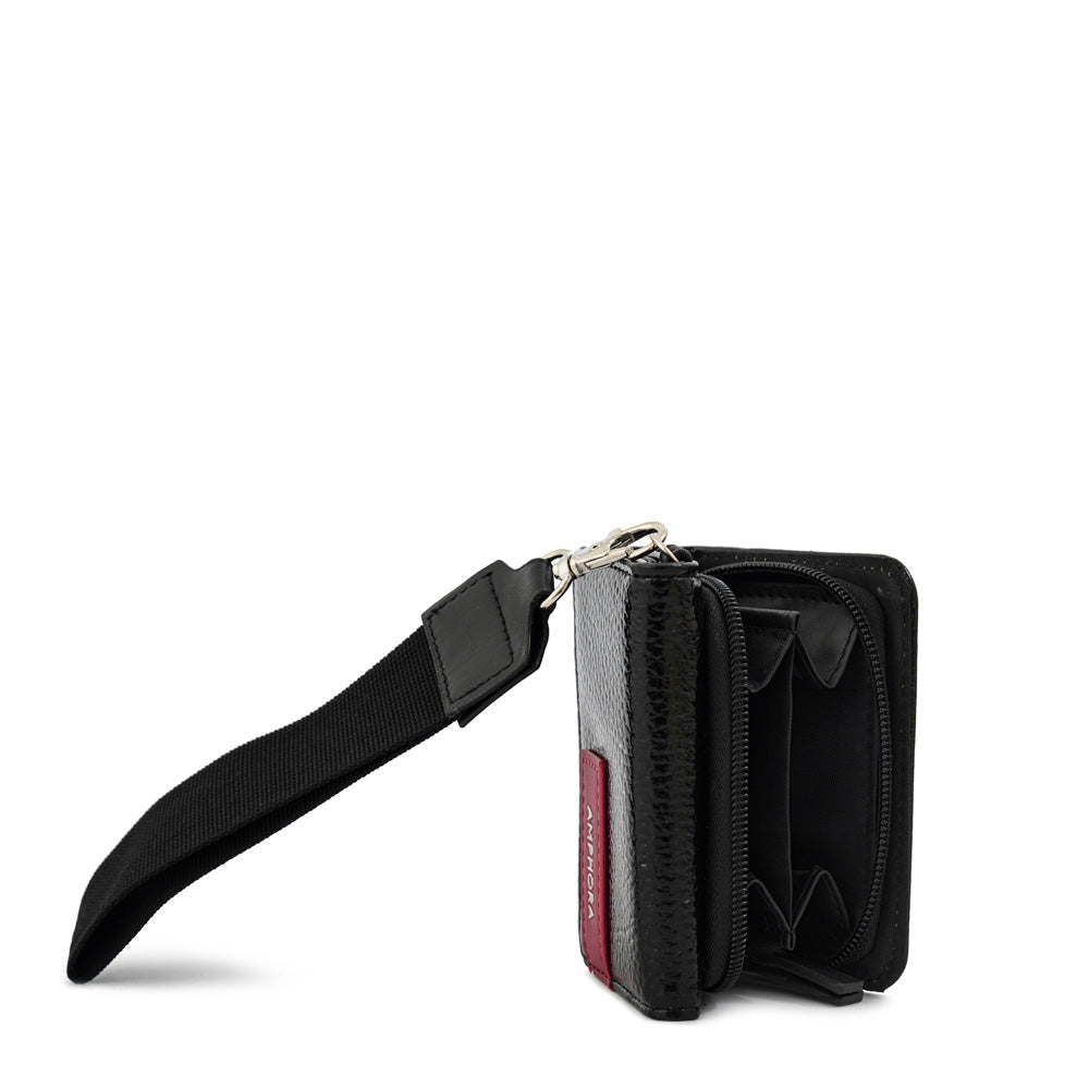 Billetera Pequeña Cierre Exterior Metallique Negro