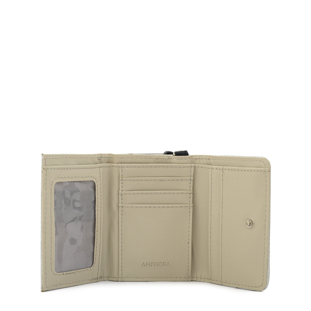 Billetera Pequeña Cierre Exterior Metallique Plateado