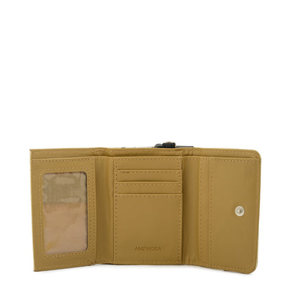 Billetera Pequeña Cierre Exterior Metallique Dorado Medio