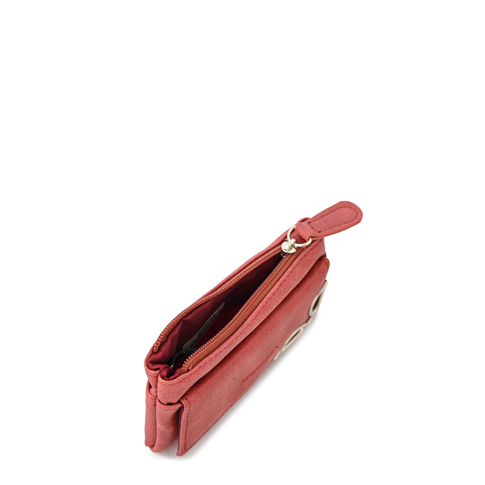 Monedero rectangular eleonor pequeña rojo oscuro