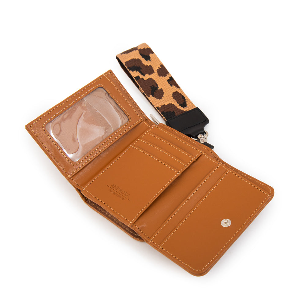 Billetera con cierre exterior becky pequeña camel