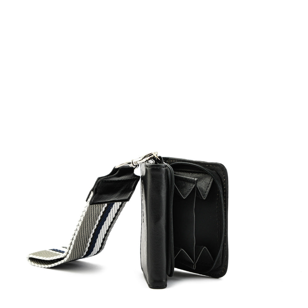 Billetera villazon cierre exterior pequeña negro