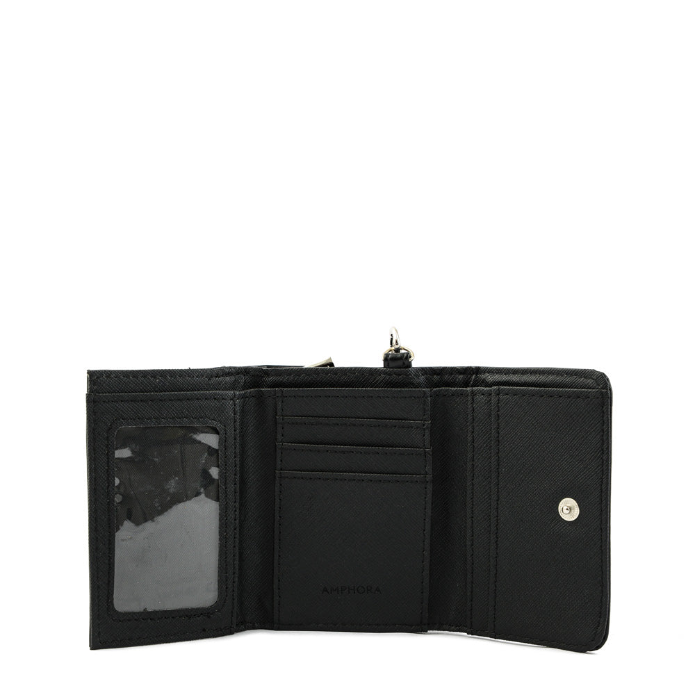 Billetera villazon cierre exterior pequeña negro