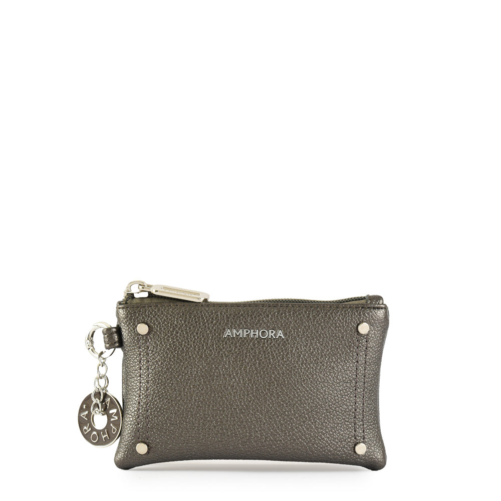 Monedero rectangular alina pequeña plateado oscuro