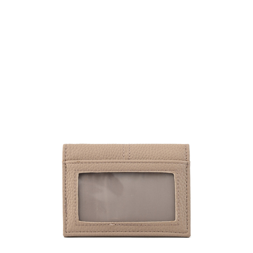 Tarjetero con ventana aina pequeña taupe