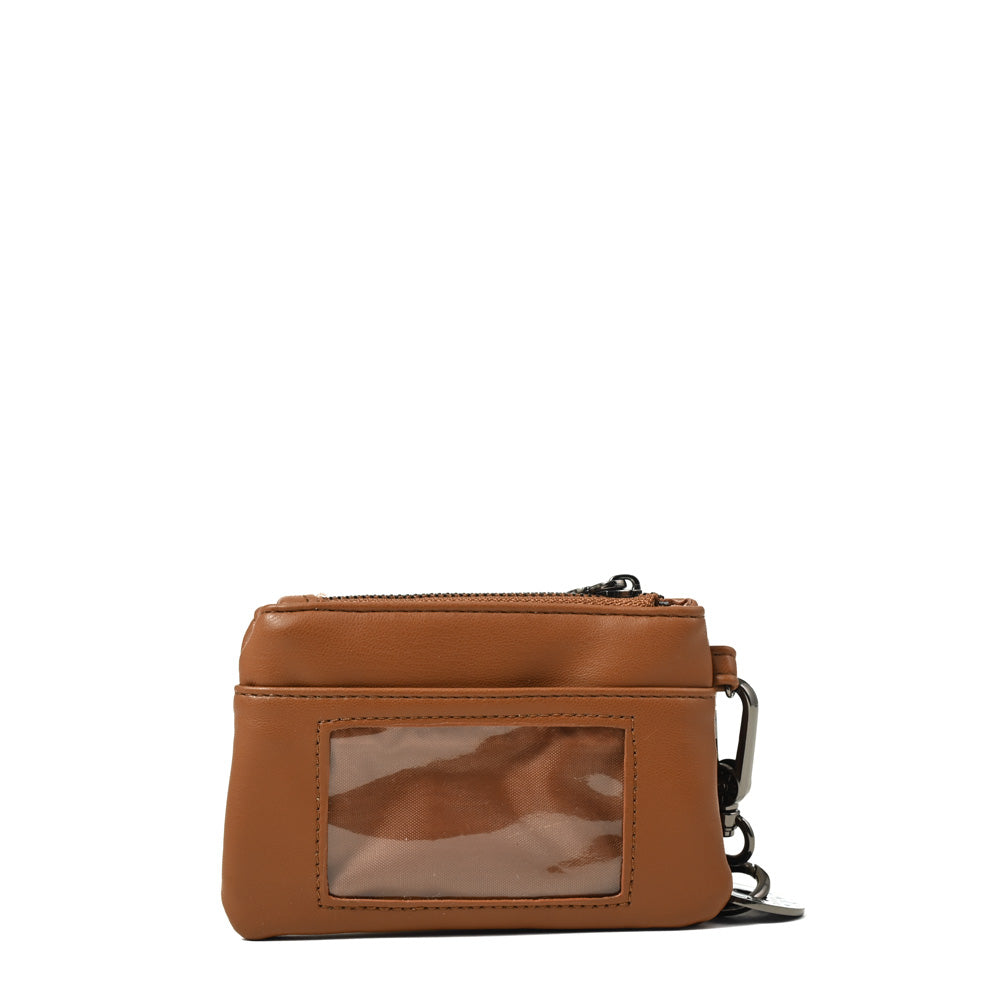 Monedero con bolsillo frontal vania pequeña camel