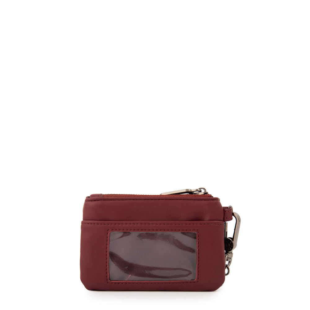 Monedero con bolsillo frontal pequeña vania rojo oscuro