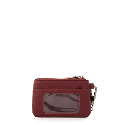 Monedero con bolsillo frontal pequeña vania rojo oscuro