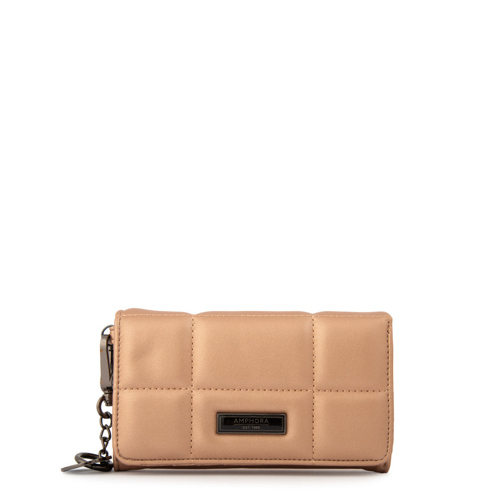 Billetera pequeña vania rosa metalico