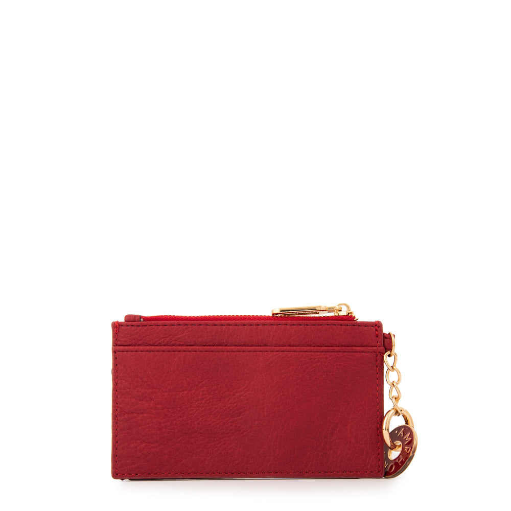 Tarjetero con bolsillo frontal genova pequeña rojo