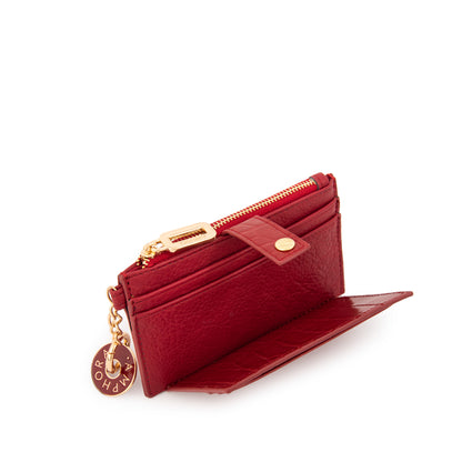 Tarjetero con bolsillo frontal genova pequeña rojo