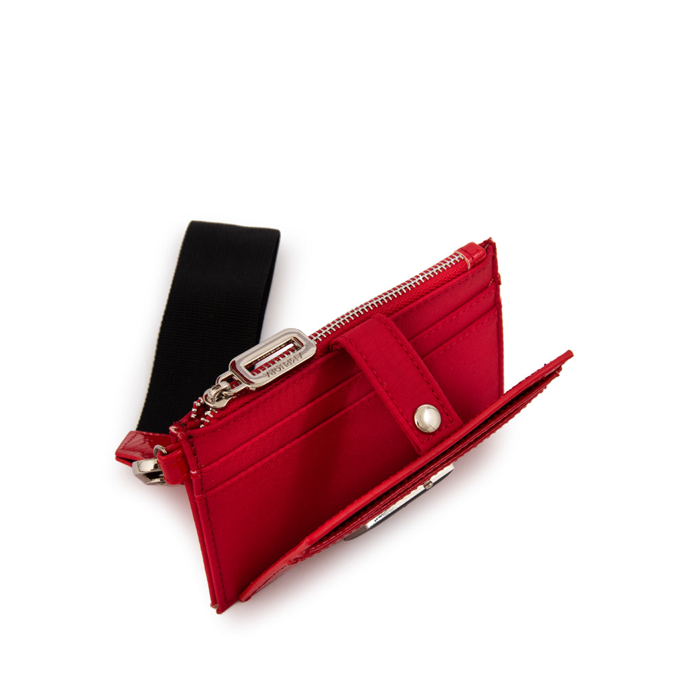Tarjetero con bolsillo frontal carina pequeña rojo