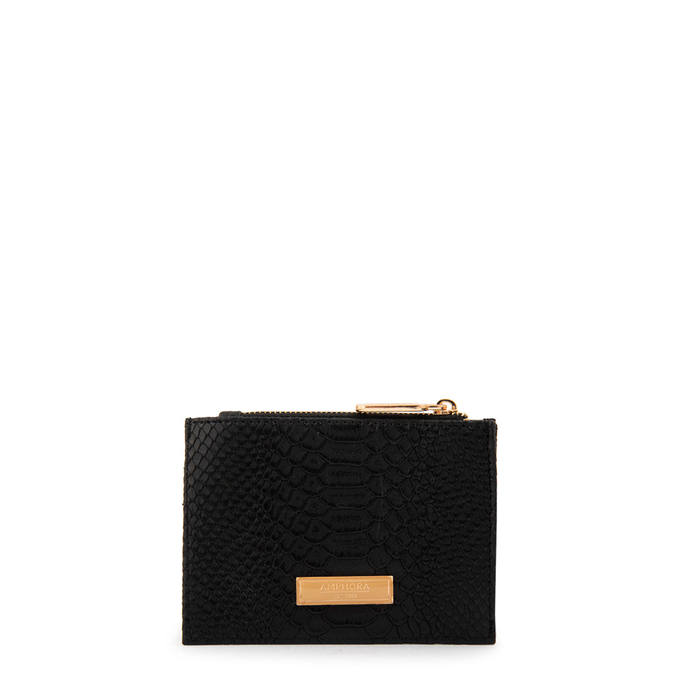 Tarjetero con ventana luisa pequeña negro