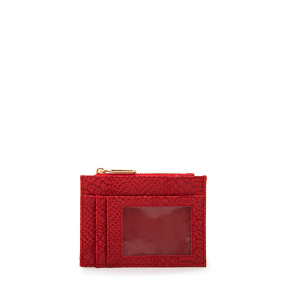 Tarjetero con ventana luisa pequeña rojo