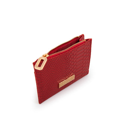 Tarjetero con ventana luisa pequeña rojo