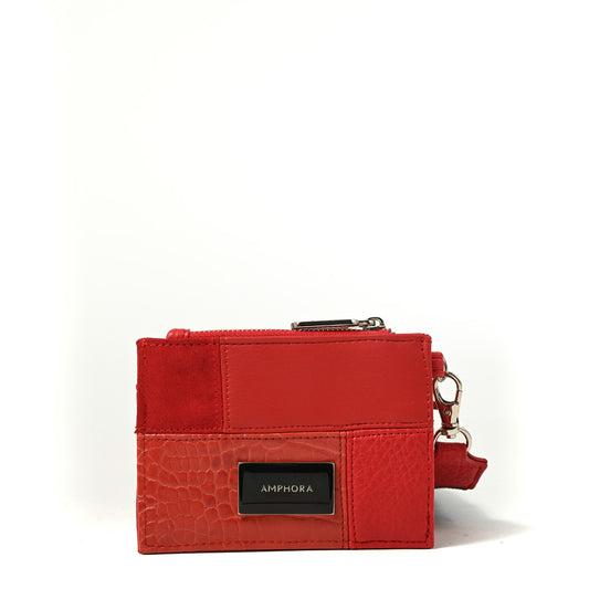 Tarjetero renate pequeña rojo