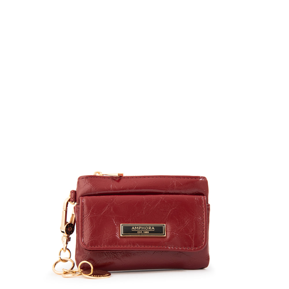 Monedero con bolsillo frontal arlet rojo oscuro