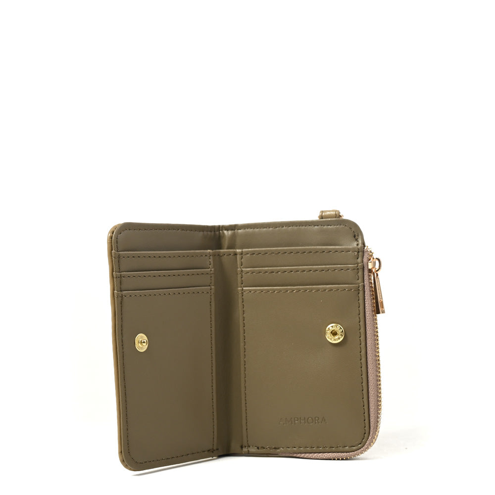 Billetera simple arlet pequeña verde oliva