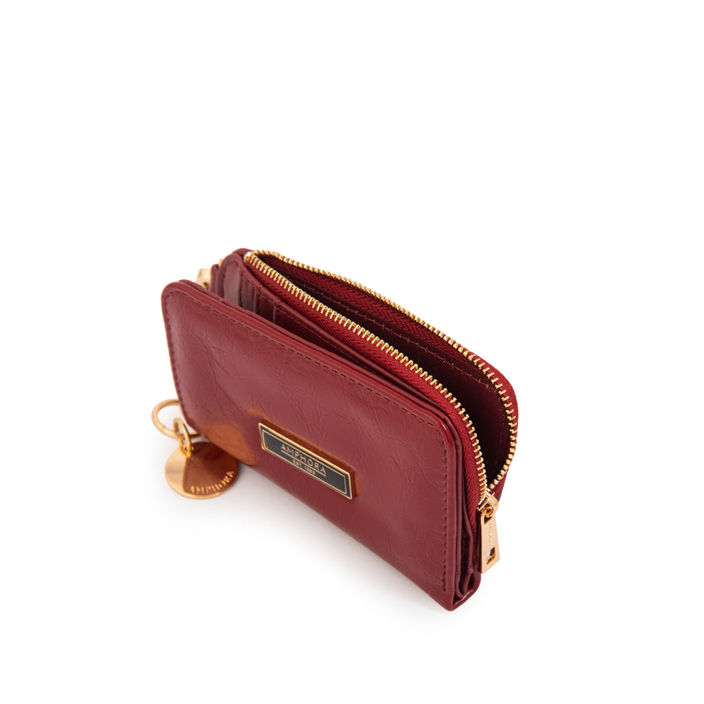 Billetera simple arlet pequeña rojo oscuro