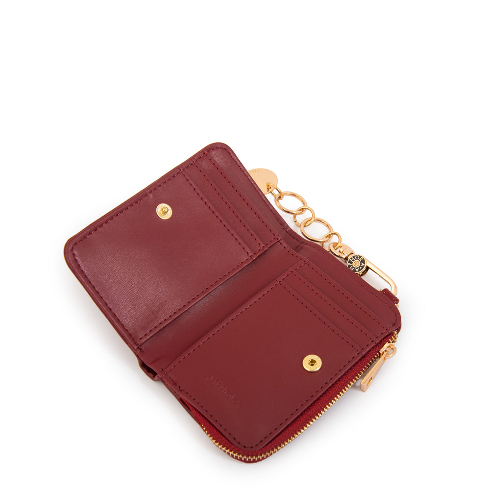 Billetera simple arlet pequeña rojo oscuro
