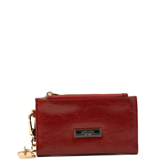 Billetera doble arlet mediana rojo oscuro