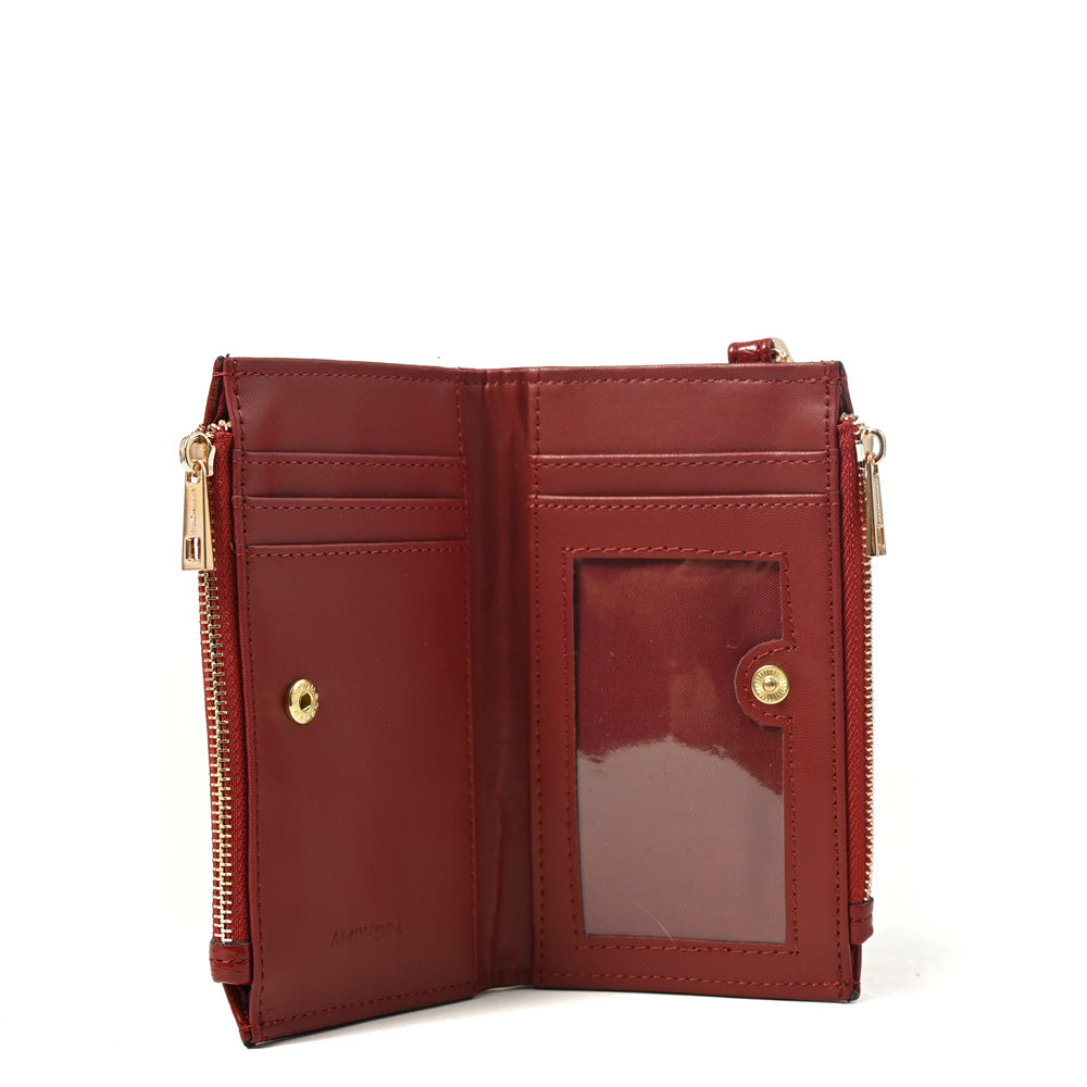 Billetera doble arlet mediana rojo oscuro