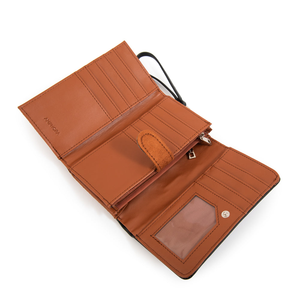 Billetera con bolsillo naira mediana café