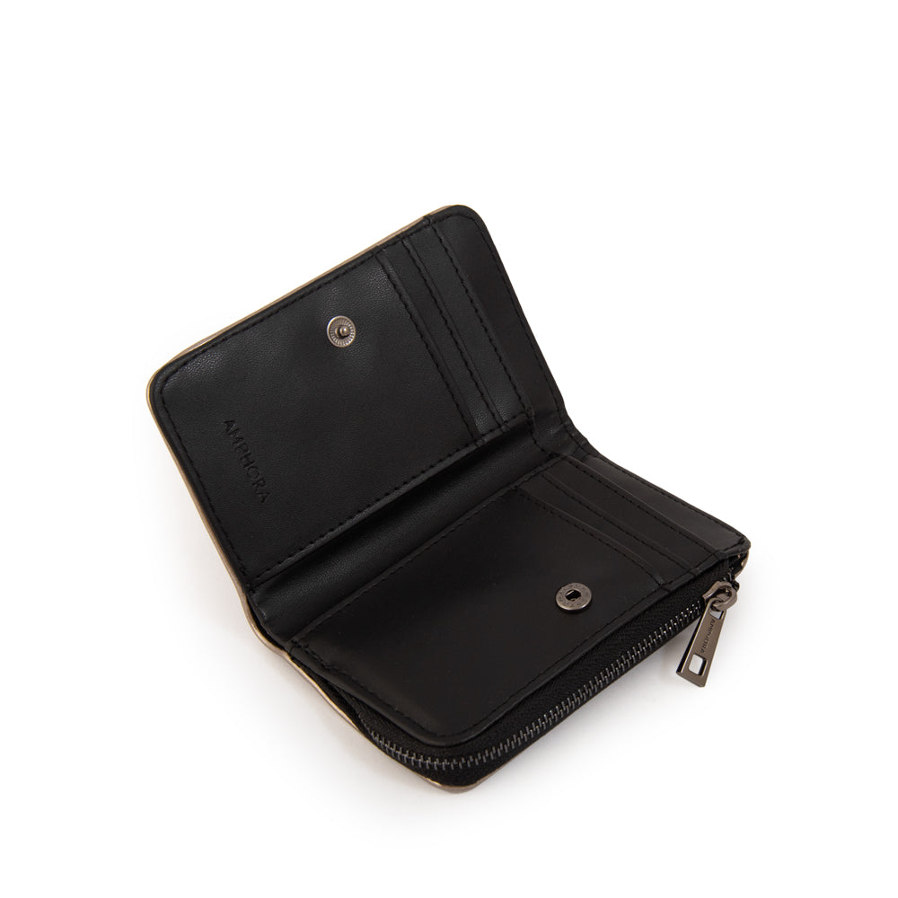 Billetera simple dara pequeña plateado oscuro