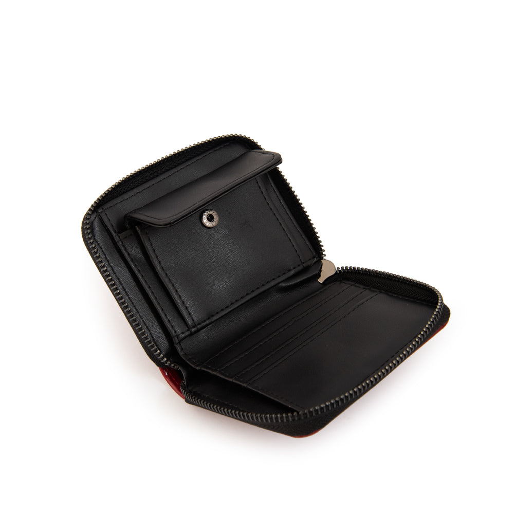 Billetera con monedero interior dara pequeña rojo