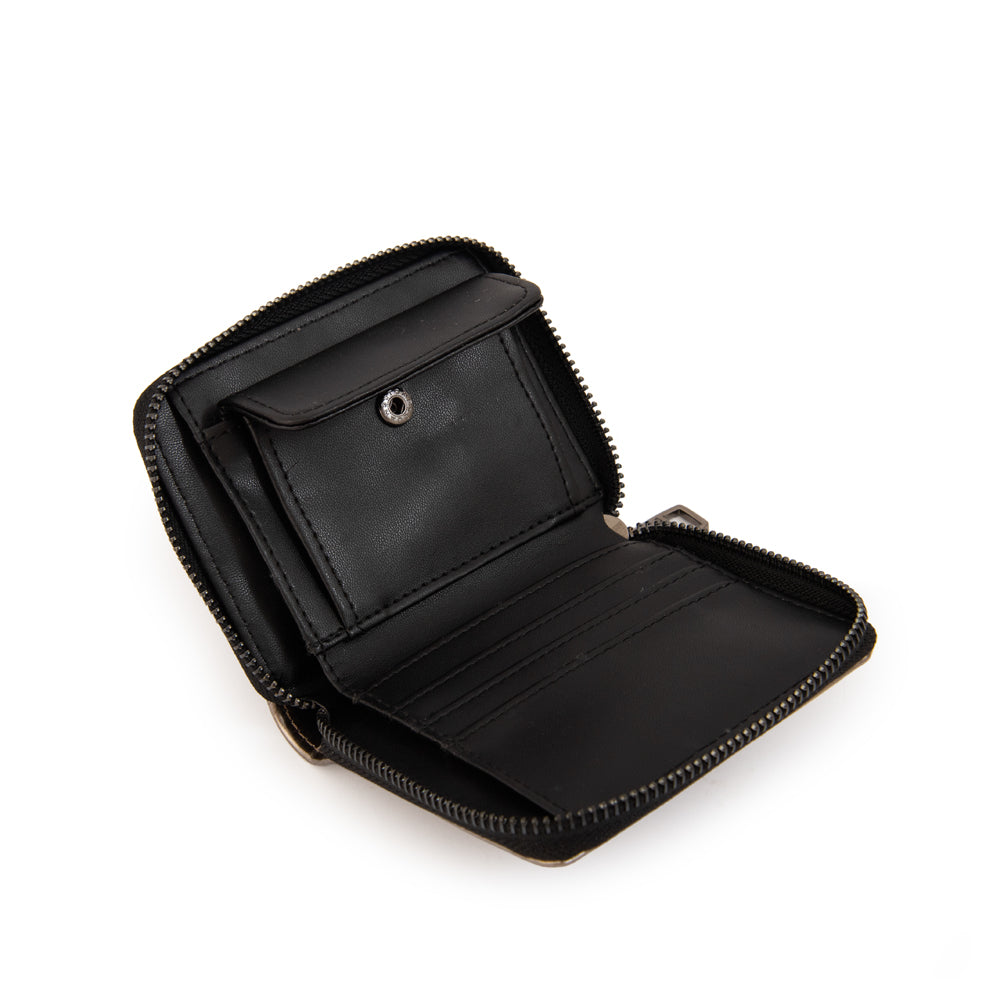 Billetera con monedero interior dara pequeña plateado oscuro