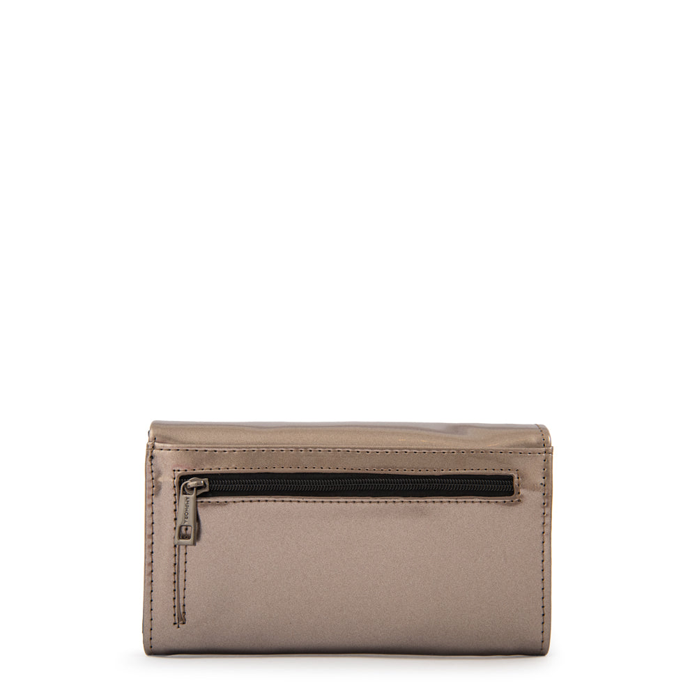 Billetera dara mediana plateado oscuro