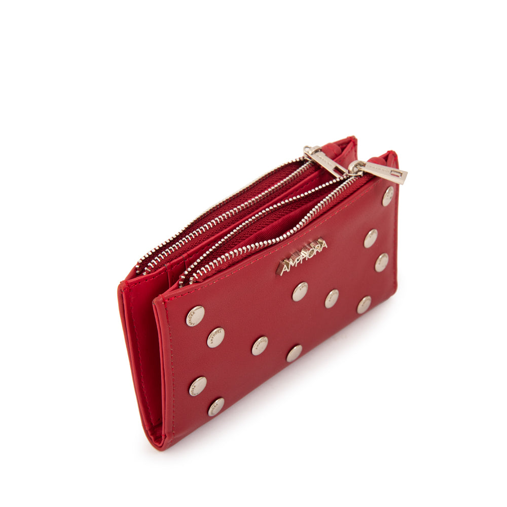 Billetera doble zulema mediana rojo