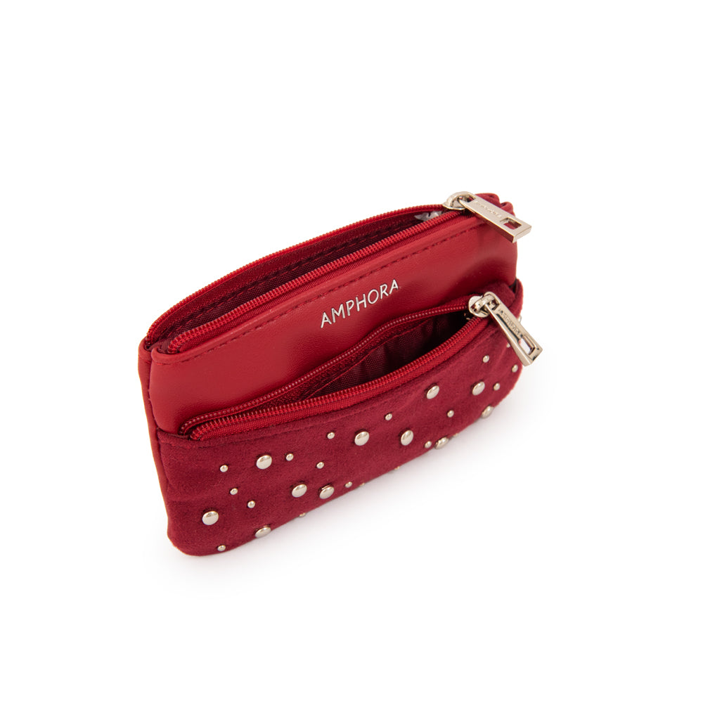 Monedero doble bolsillo tanit rojo