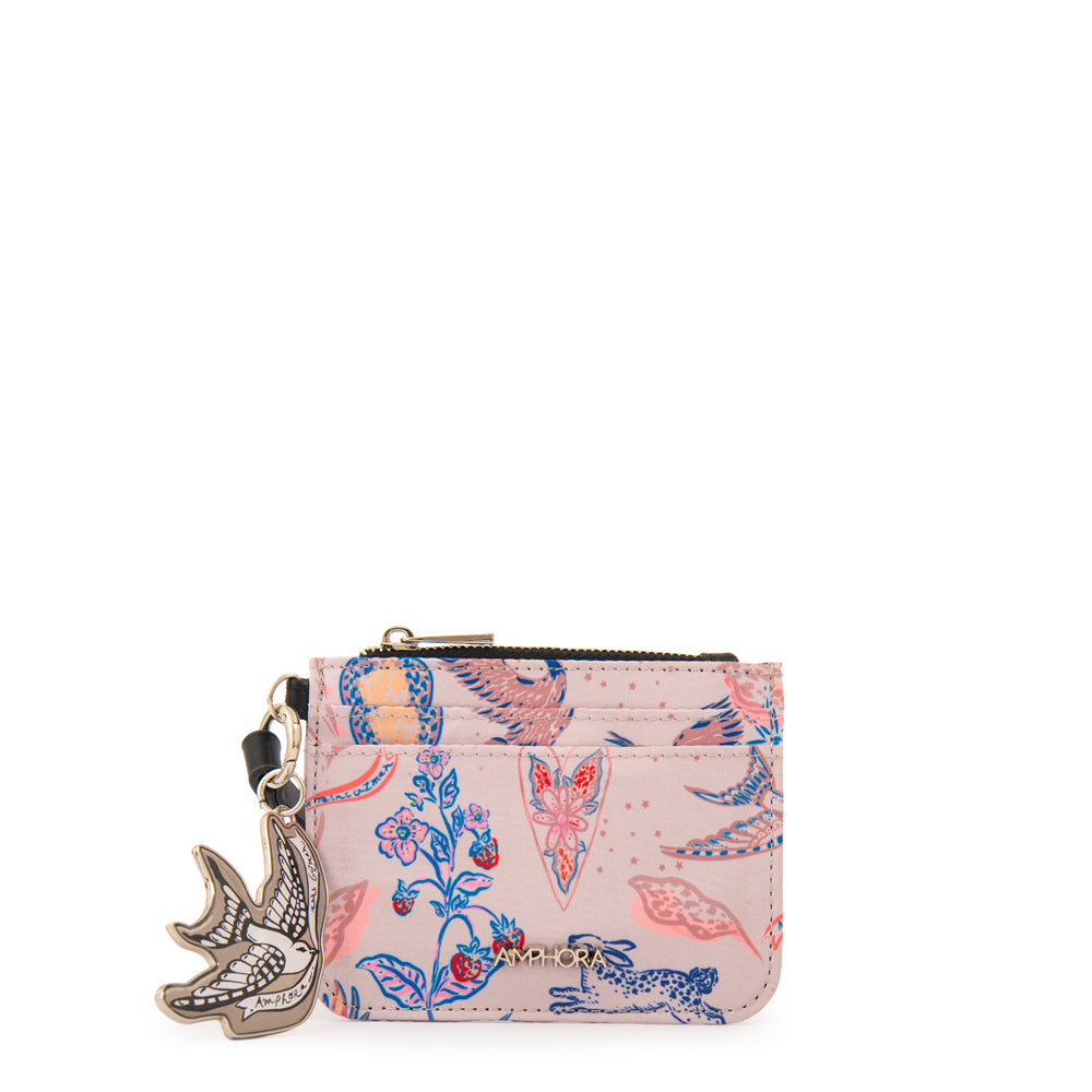 Tarjetero con monedero fabula beige