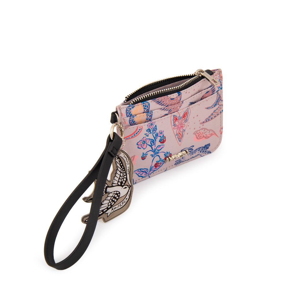 Tarjetero con monedero fabula beige