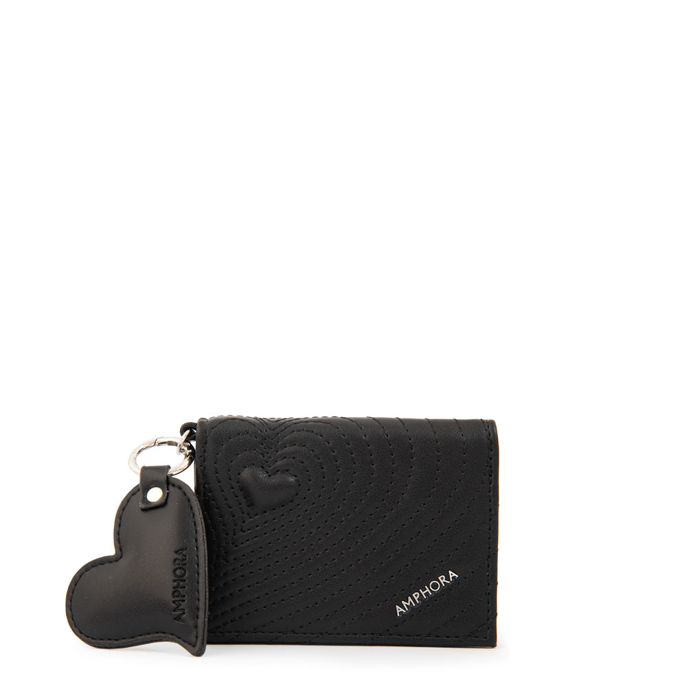 Billetera con ventana exterior cuore negro