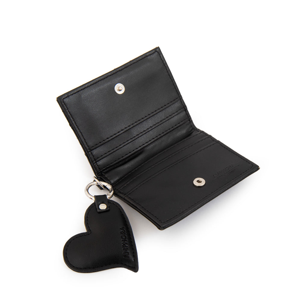 Billetera con ventana exterior cuore negro