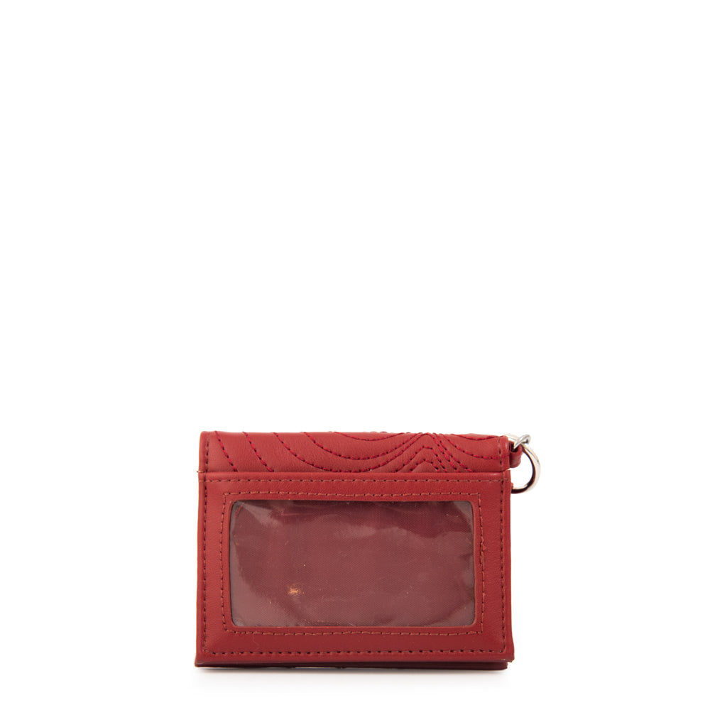Billetera con ventana exterior cuore rojo