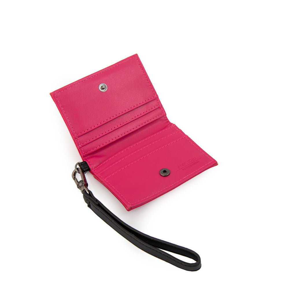 Billetera con ventana exterior lorena fucsia
