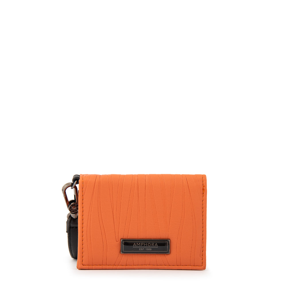 Billetera con ventana exterior lorena naranja