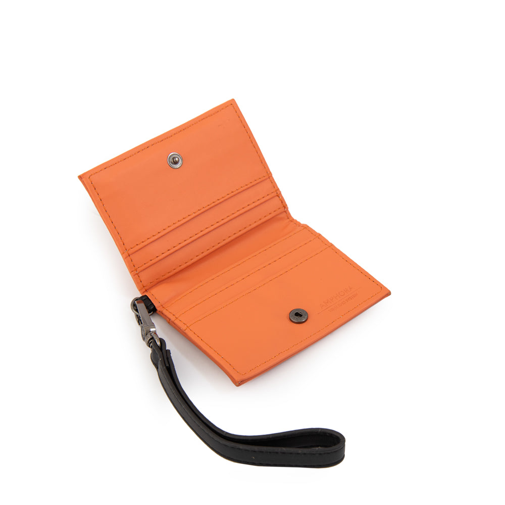 Billetera con ventana exterior lorena naranja