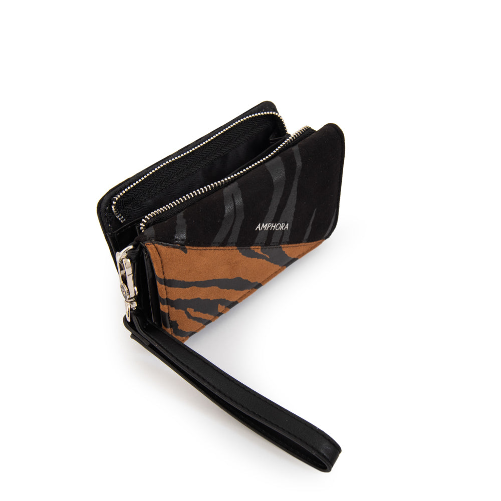 Billetera print mediana camel