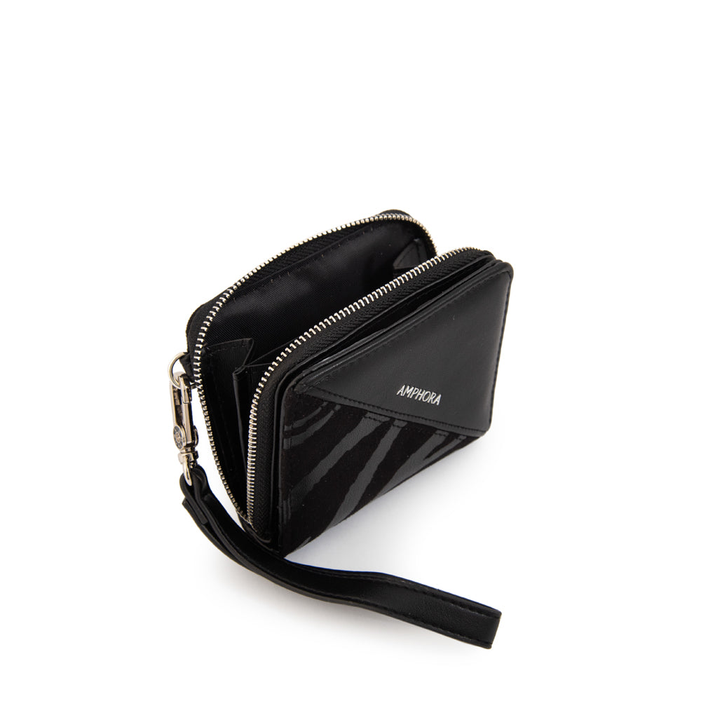 Tarjetero monedero print negro