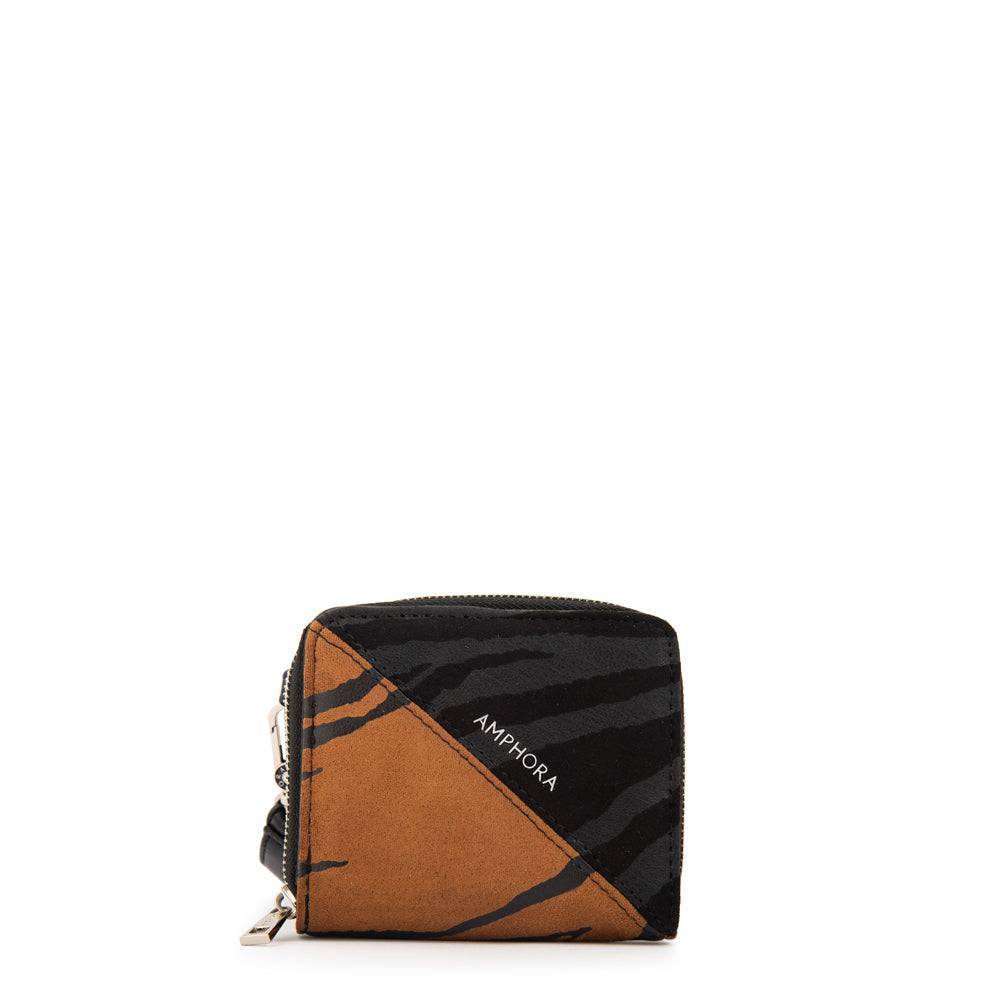 Tarjetero monedero print camel
